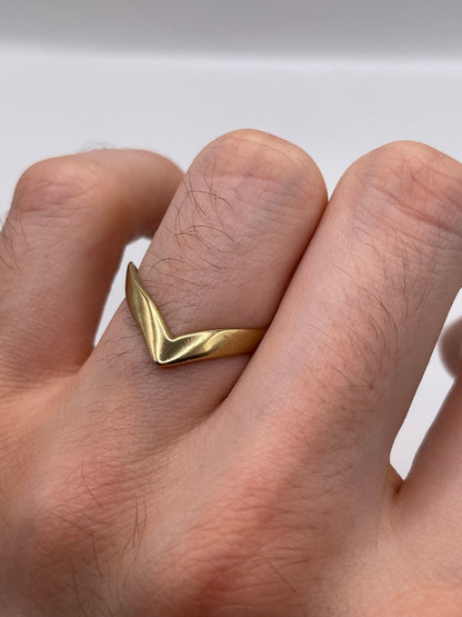 9ct gold double wishbone ring