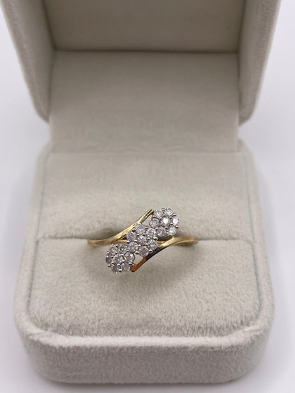 9ct gold diamond cluster ring