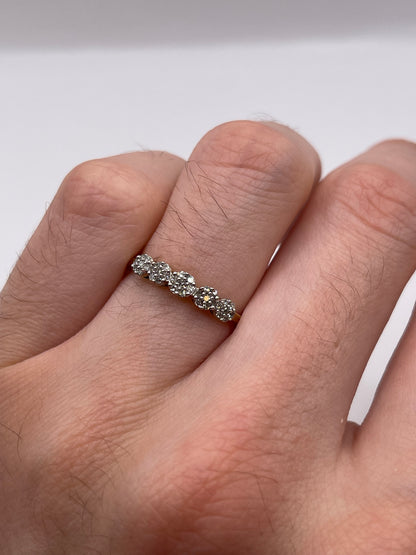 9ct gold diamond cluster ring