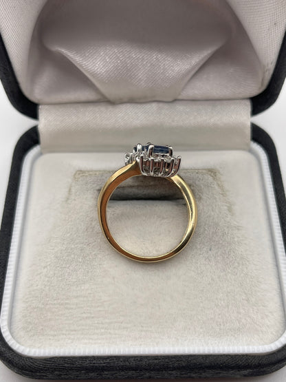 9ct gold sapphire and diamond ring