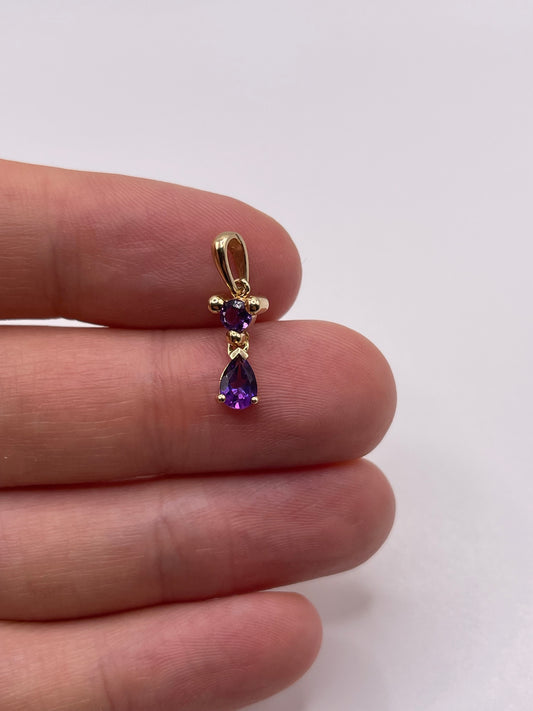9ct gold amethyst pendant