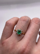 Load image into Gallery viewer, 18ct gold emerald and diamond ring
