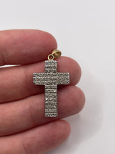 Load image into Gallery viewer, 9ct gold diamond cross pendant
