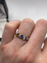Load image into Gallery viewer, Silver multi gemstone ring
