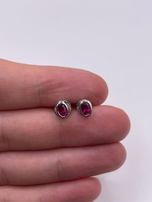 18ct white gold ruby earrings