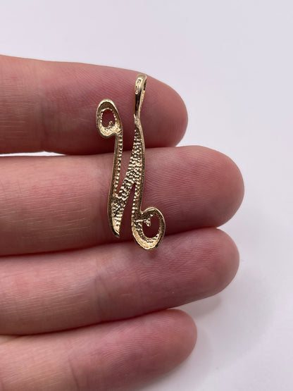 9ct gold initial N pendant