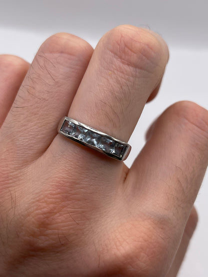 Silver aquamarine ring