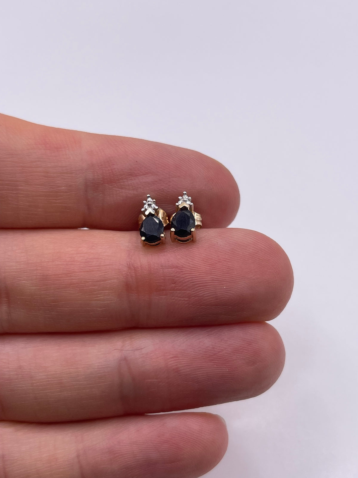 9ct gold sapphire and diamond earrings