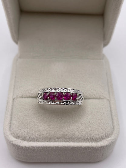 9ct white gold ruby ring