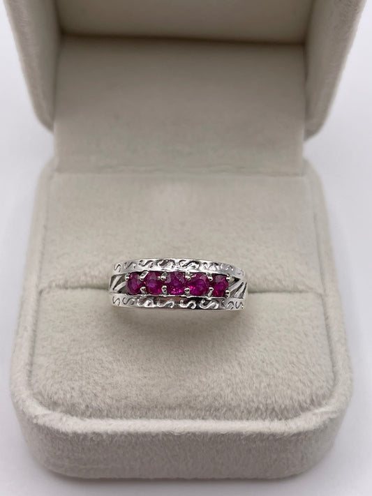 9ct white gold ruby ring