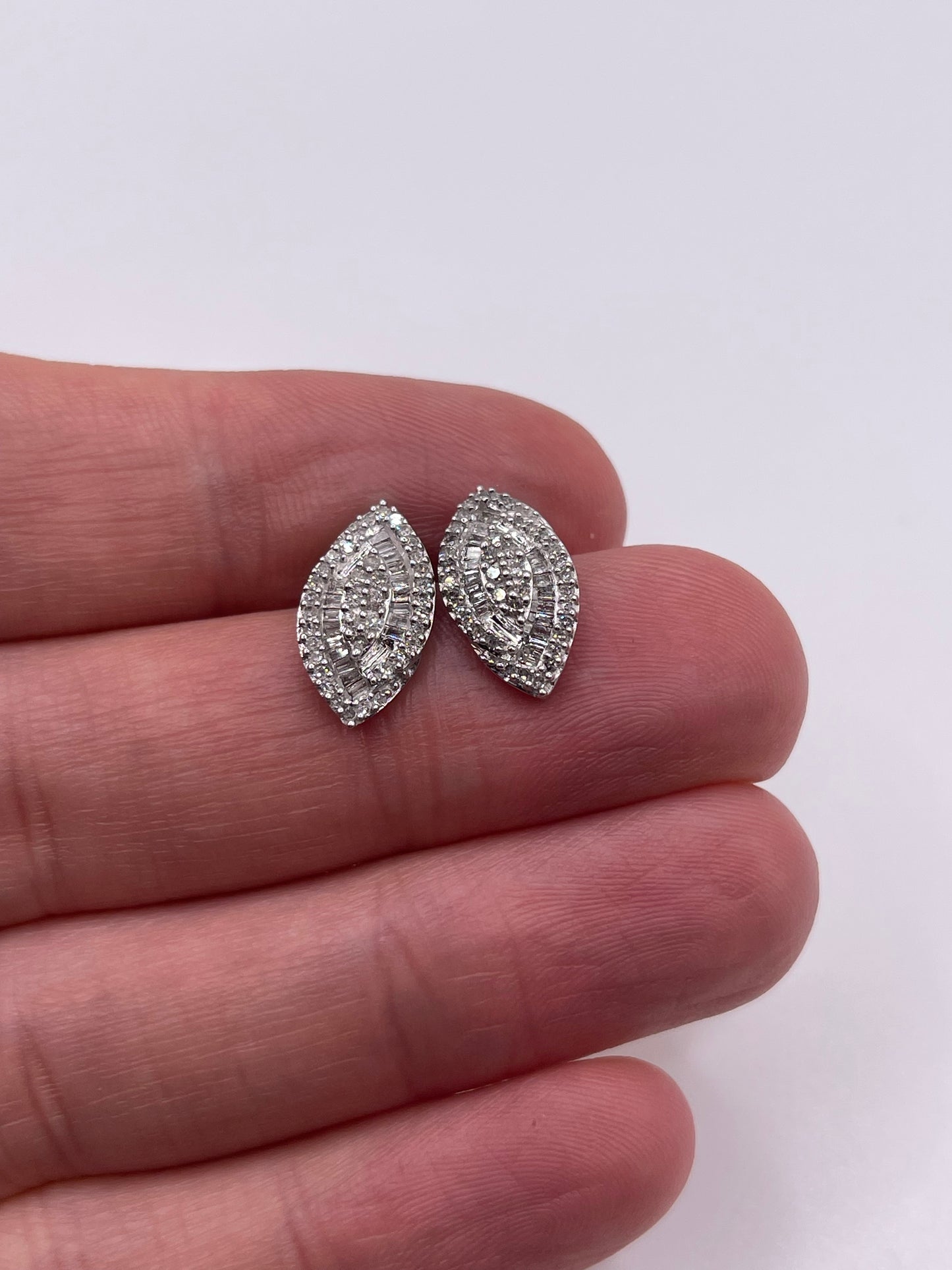 9ct white gold diamond cluster earrings