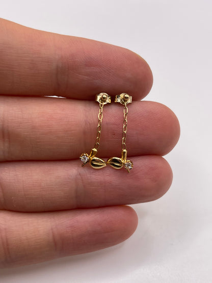 9ct gold diamond earrings