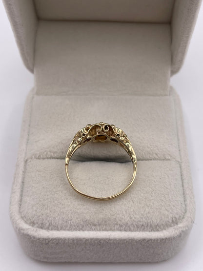 9ct gold opal and ruby ring