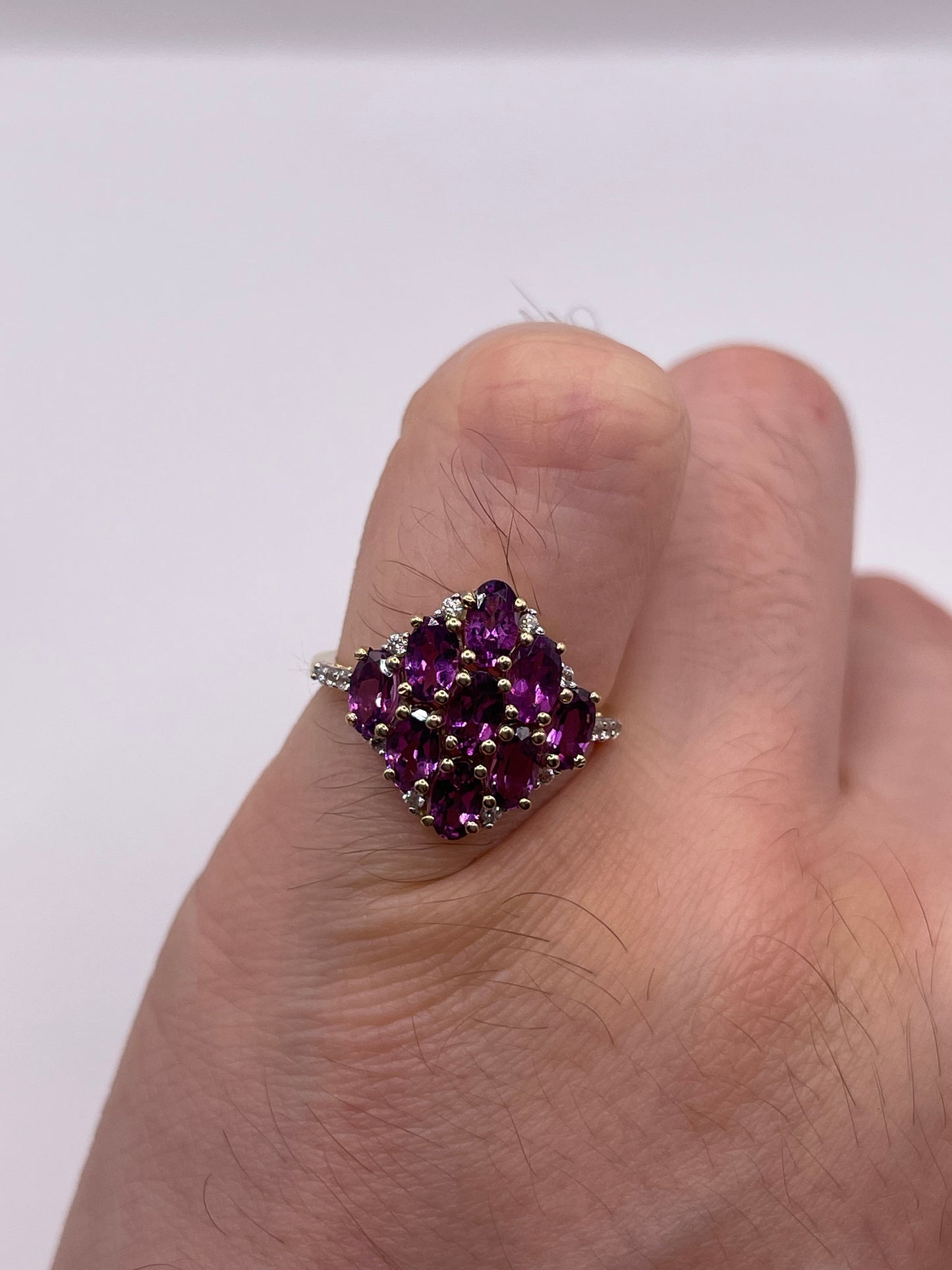 9ct gold tourmaline and zircon ring