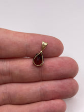 Load image into Gallery viewer, 9ct gold garnet and diamond pendant
