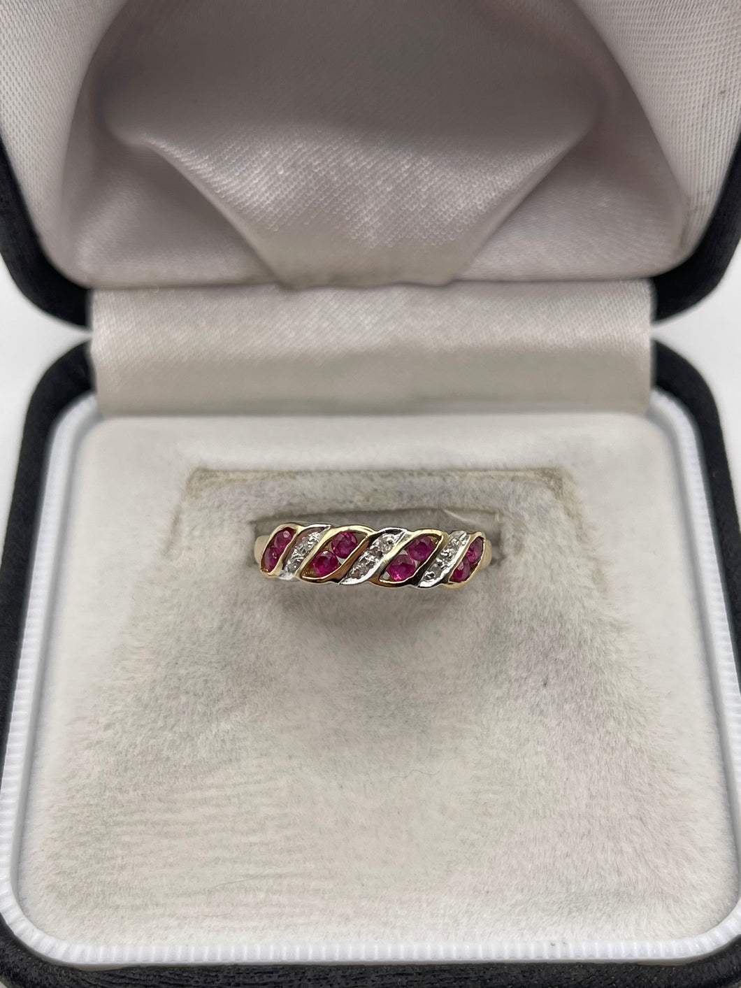 9ct gold ruby and diamond ring