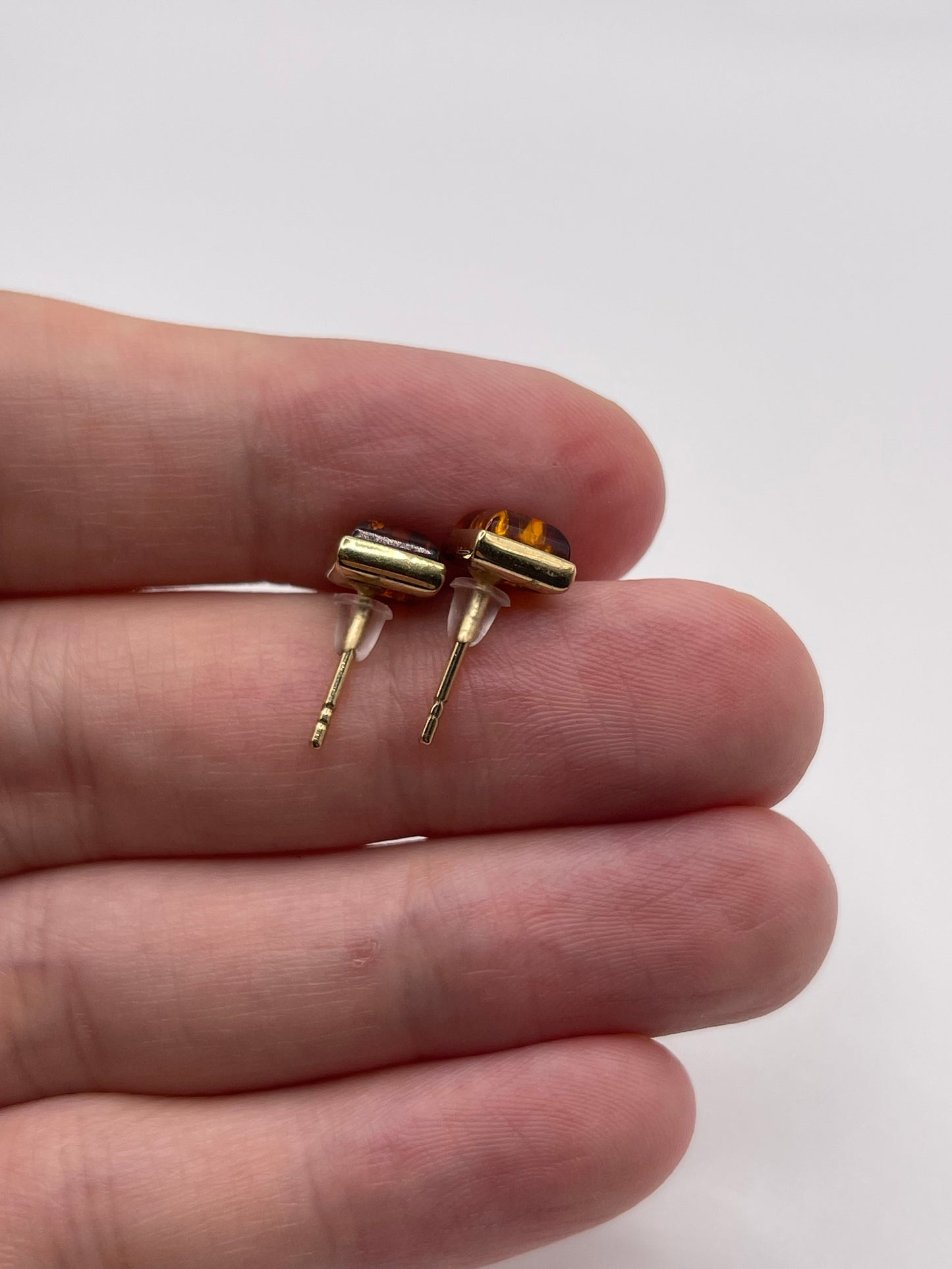 9ct gold amber earrings