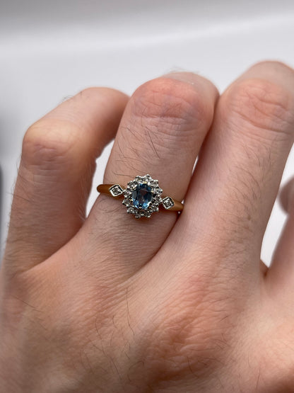 9ct gold topaz and diamond ring