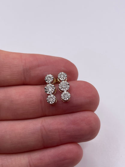 9ct gold diamond earrings