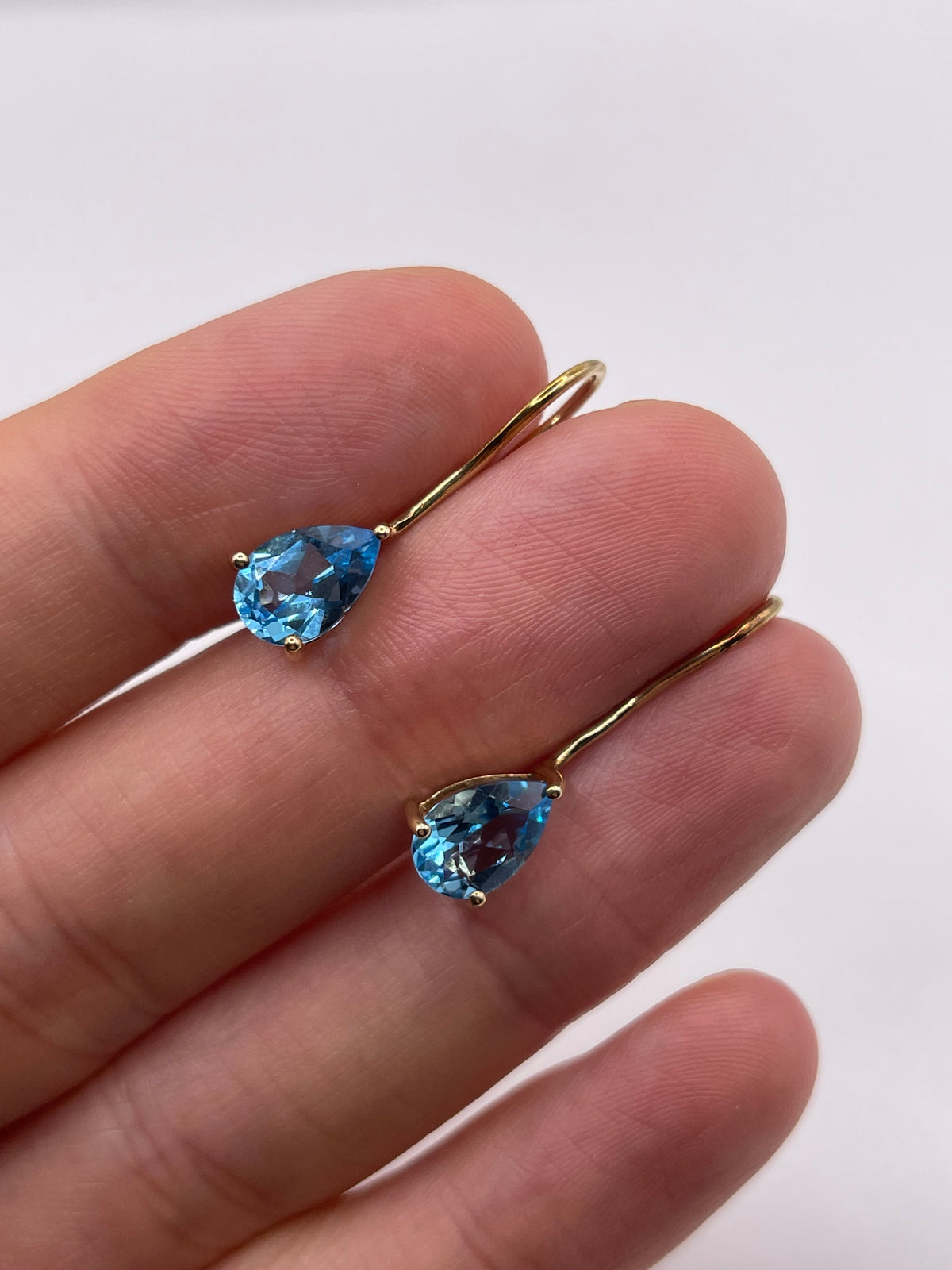 9ct gold blue topaz earrings