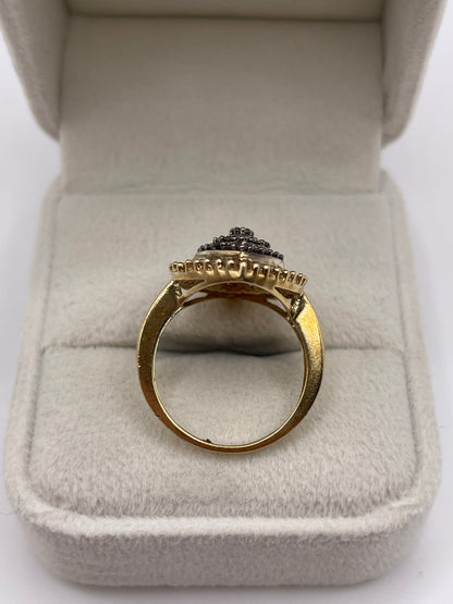 9ct gold 1ct diamond cluster ring