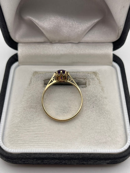 9ct gold amethyst ring