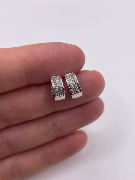9ct white gold diamond earrings