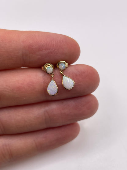 9ct gold opal earrings