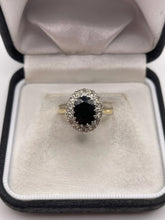 Load image into Gallery viewer, 18ct gold sapphire and diamond cluster ring
