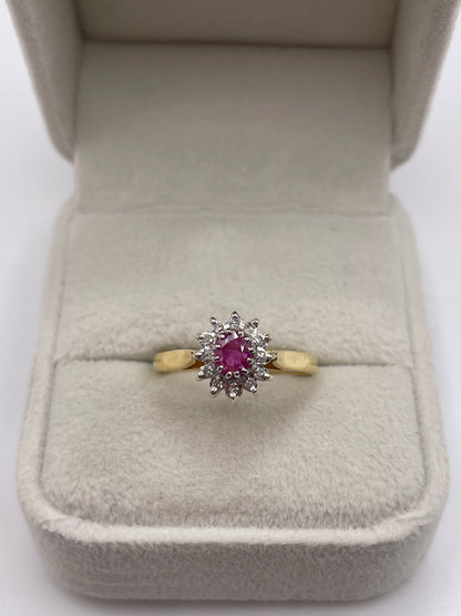 18ct gold ruby and diamond ring