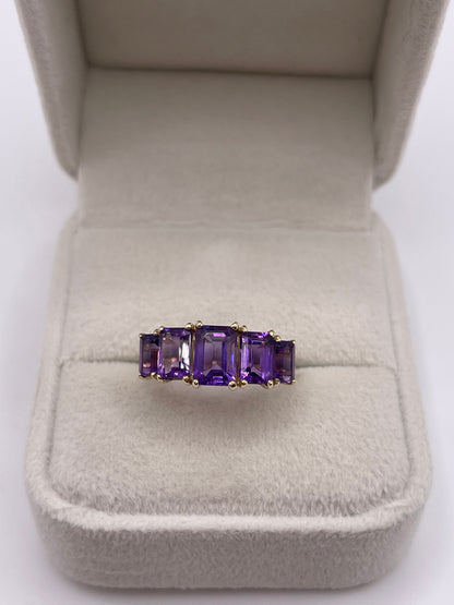 9ct gold amethyst ring