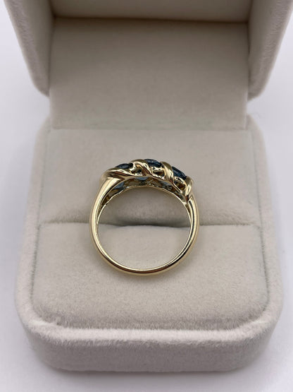 9ct gold blue topaz ring