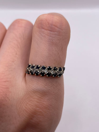 9ct gold sapphire and diamond ring