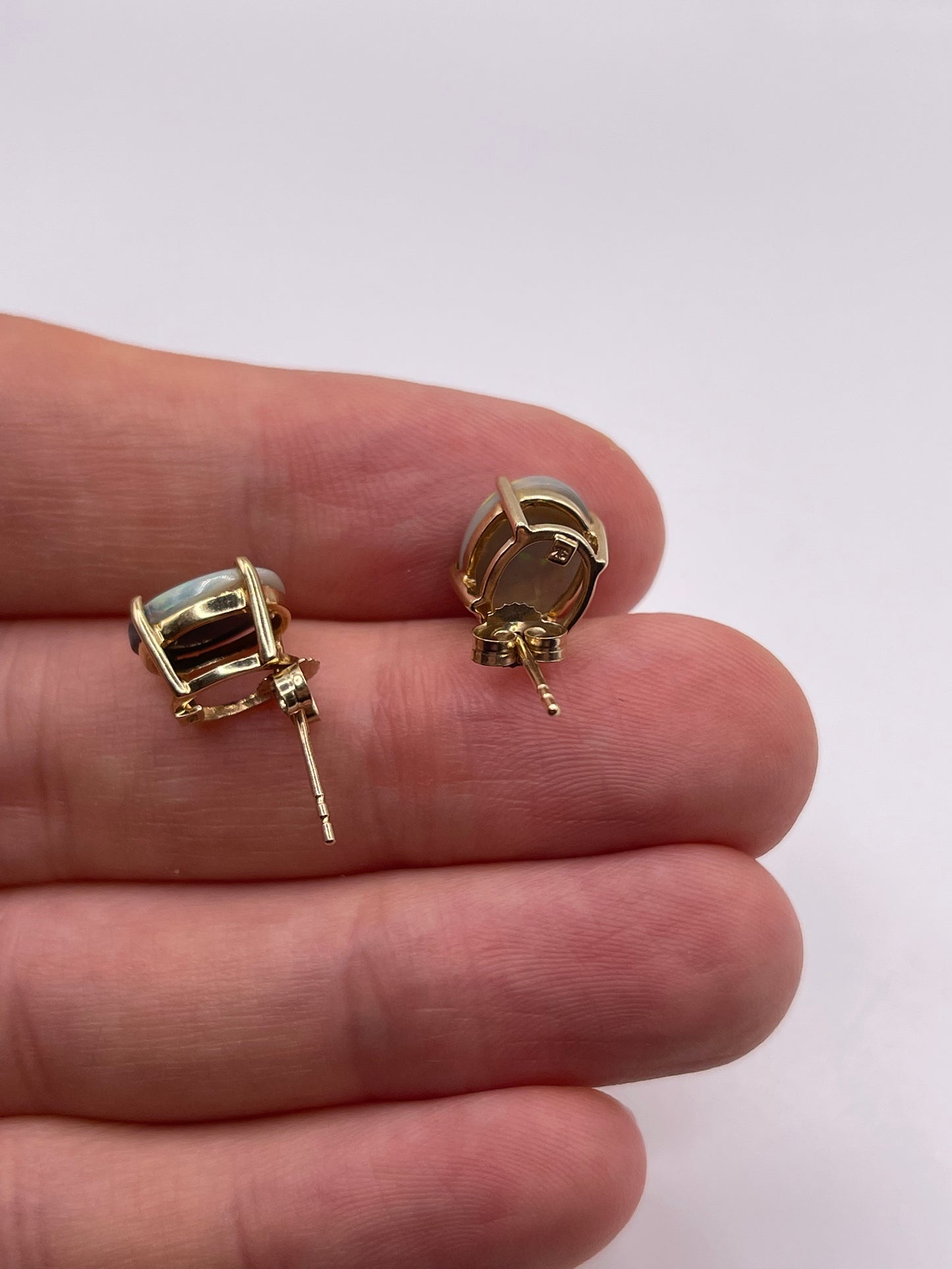 9ct gold opal earrings