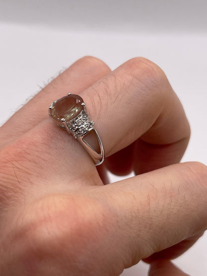 Silver gemstone ring