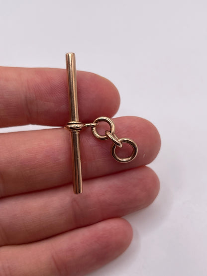 9ct rose gold t bar pendant