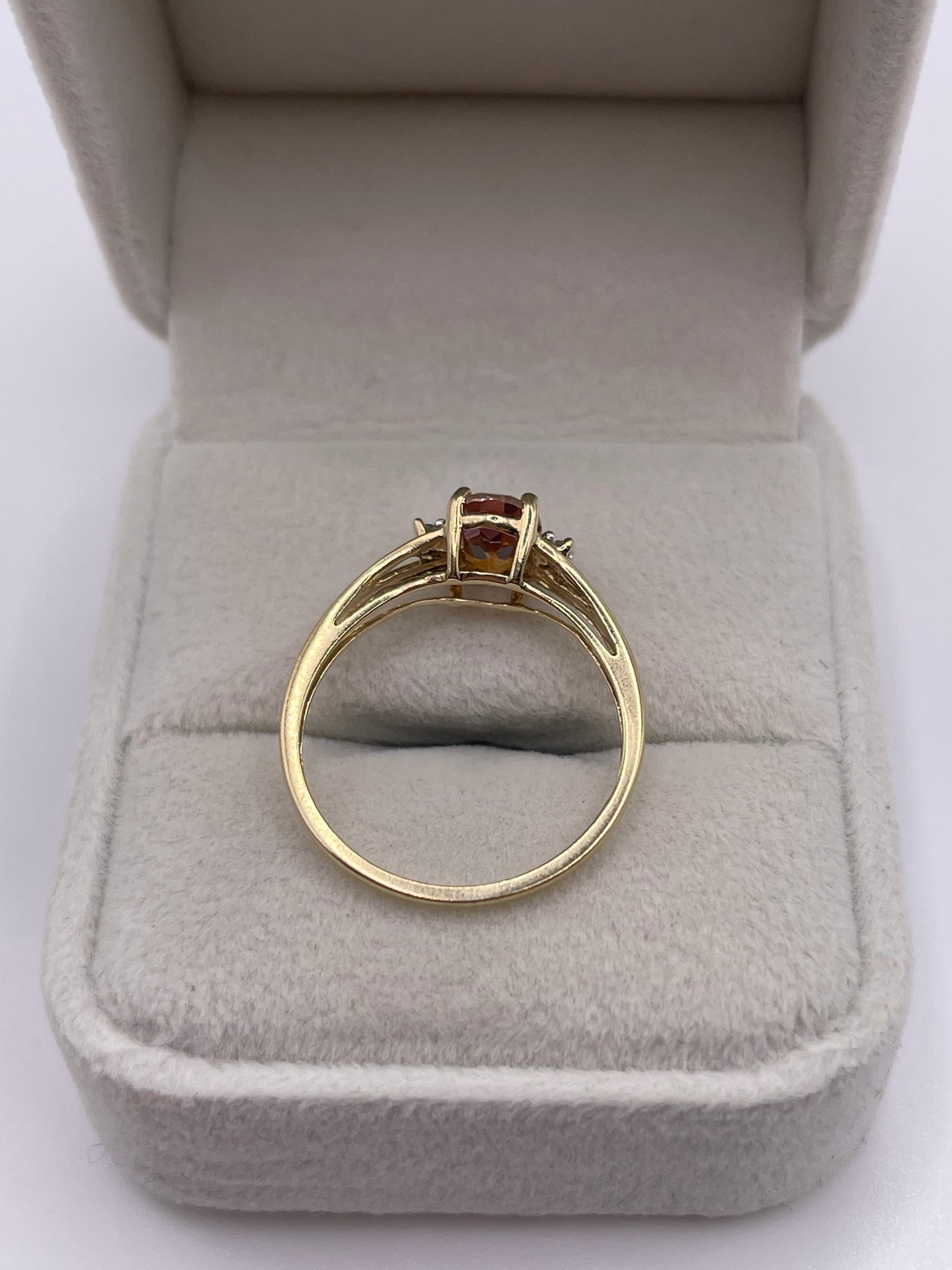 9ct gold mystic topaz and zircon ring