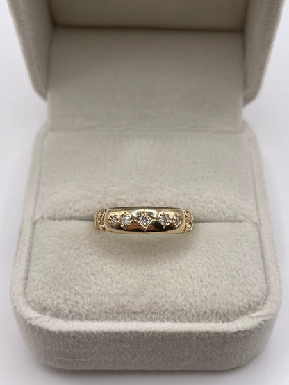 9ct gold diamond gypsy ring