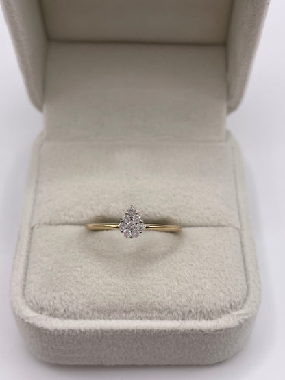9ct gold diamond cluster ring