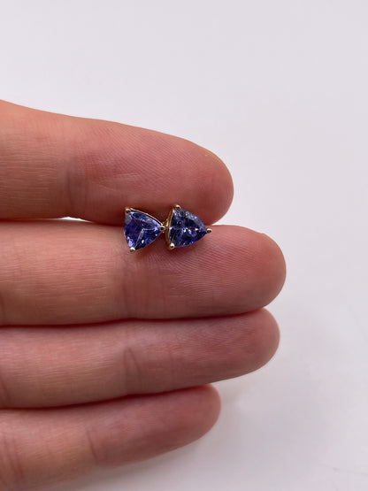 9ct gold tanzanite earrings