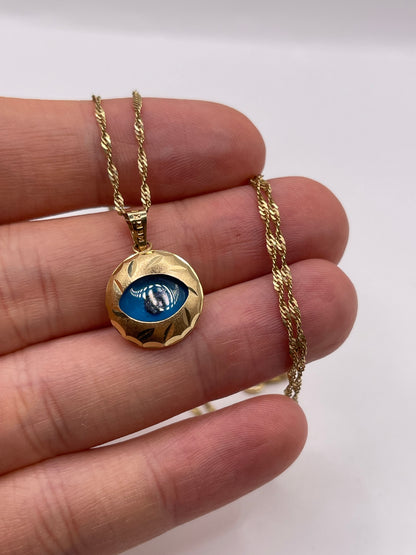 14ct gold evil eye necklace