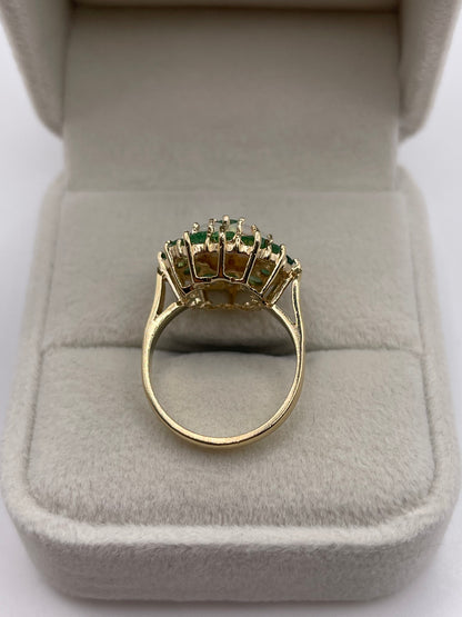 9ct gold opal and emerald ring