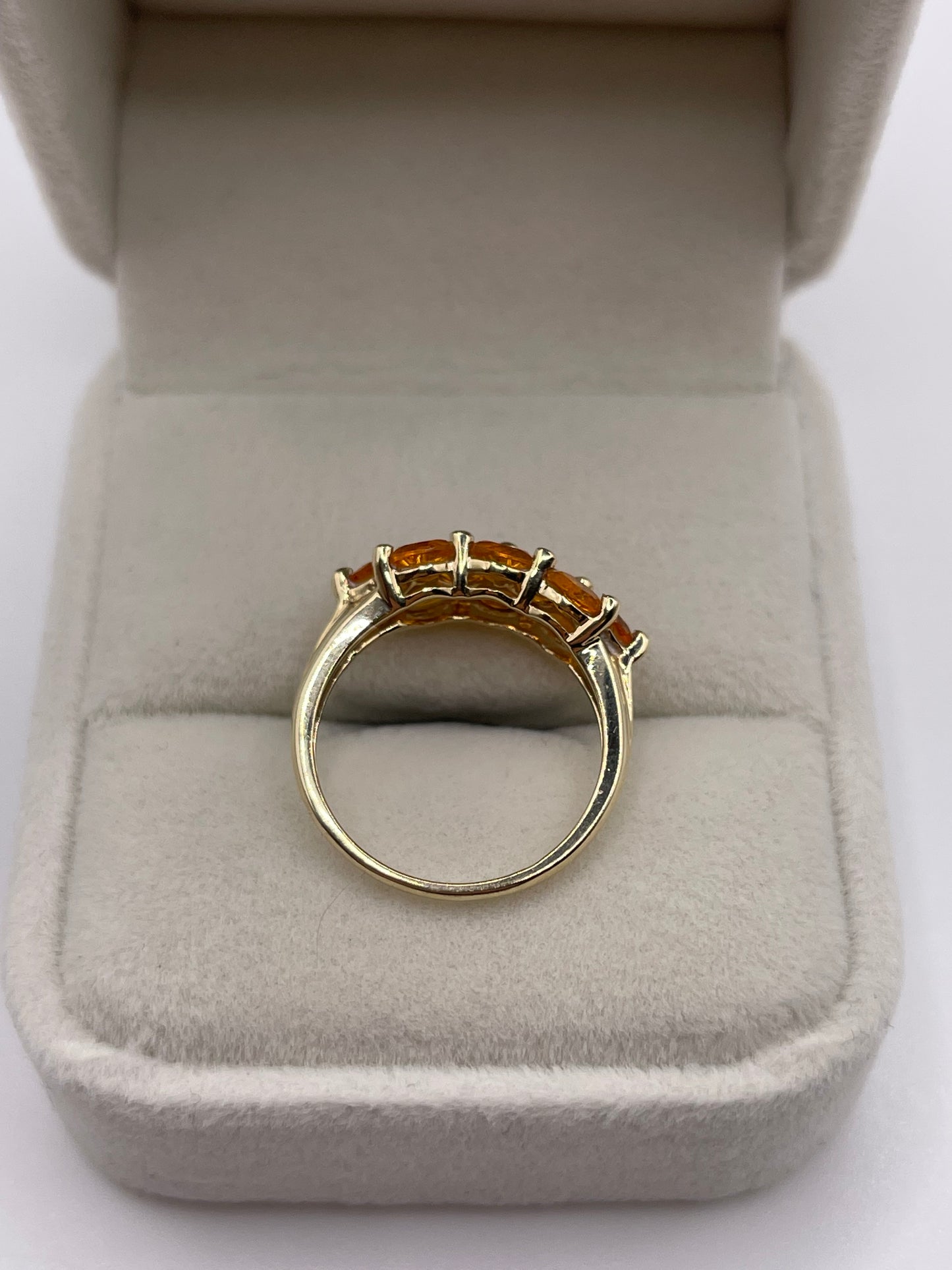 9ct gold fire opal cluster ring