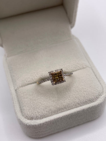 9ct gold diamond cluster ring