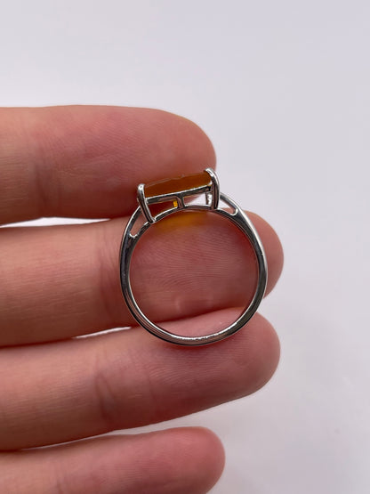 Silver gemstone ring