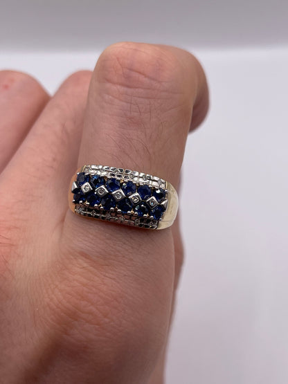 9ct gold sapphire and diamond ring