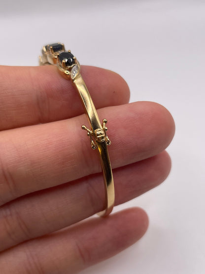 9ct gold sapphire and diamond bangle