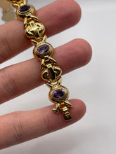 Load image into Gallery viewer, 9ct gold amethyst bracelet
