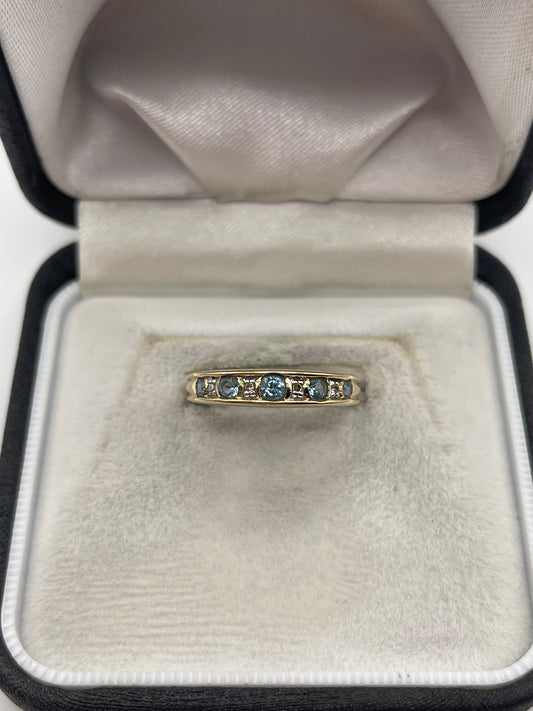 9ct gold topaz and diamond ring