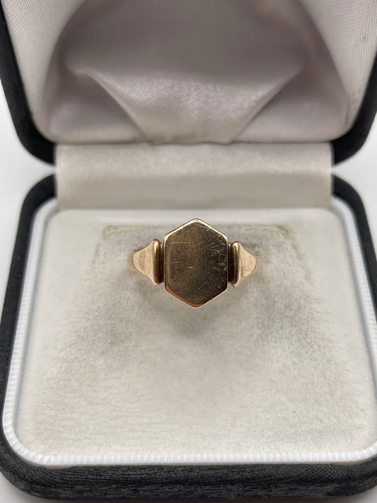 9ct rose gold signet ring